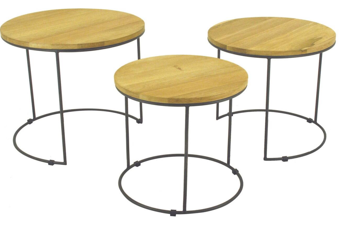 ELIG NEST OF 3 ROUND COFFEE TABLE SET - Image 3