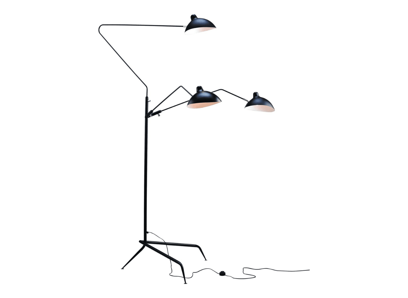 THREE ARM FLOOR LAMP, BLACK