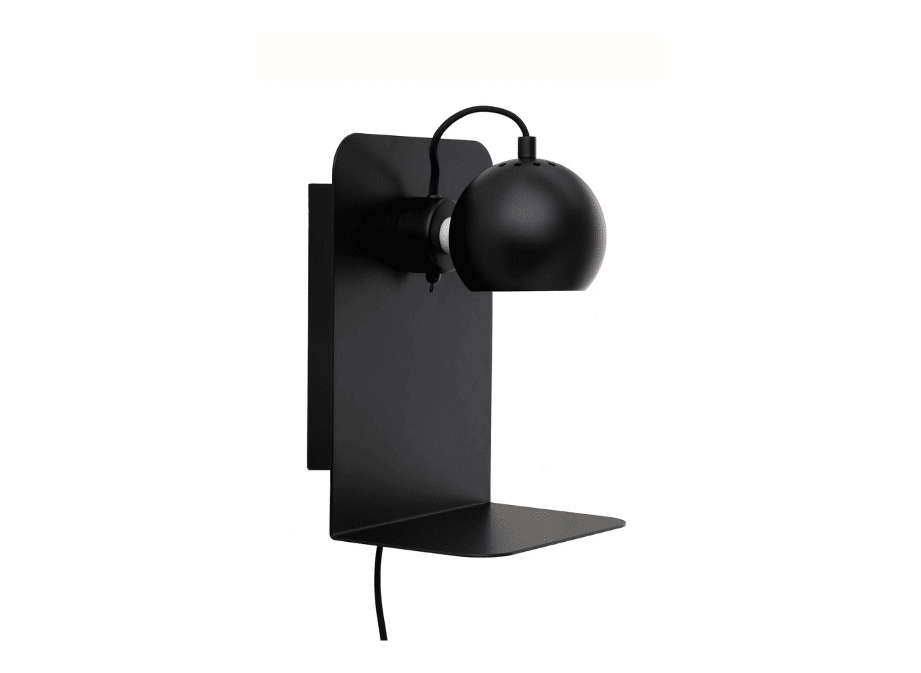 BALL WITH USB WALL LAMP, BLACK